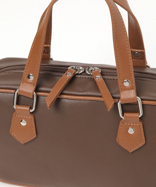 LAKOLE（ラコレ）の「スクエア2WAYミニボストンバッグ / 599450（ショルダーバッグ・レディース・ブラック/オフホワイト/ブラウン・FREE）」の17枚目の写真