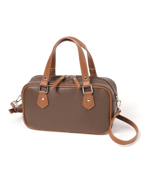 LAKOLE（ラコレ）の「スクエア2WAYミニボストンバッグ / 599450（ショルダーバッグ・レディース・ブラック/オフホワイト/ブラウン・FREE）」の21枚目の写真