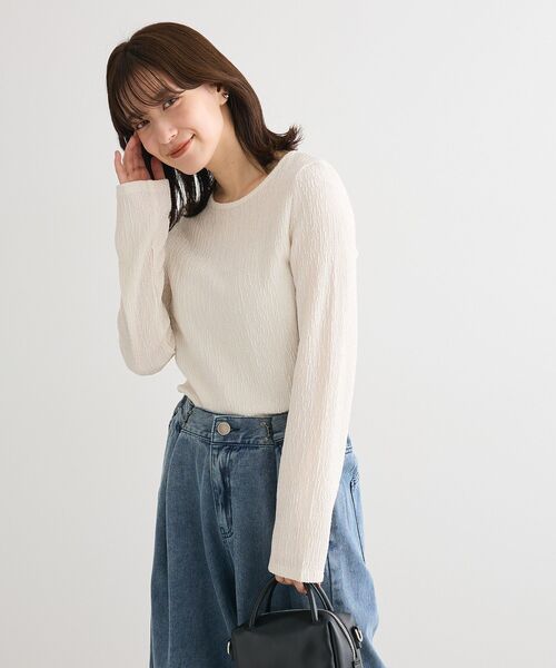 Petit fleur（プチフルール）の「・Petit Fleur コウタクジャガードロンTEE（Tシャツ/カットソー・レディース・ブラック/ブラウン/グレー/アイボリー・FREE）」の10枚目の写真