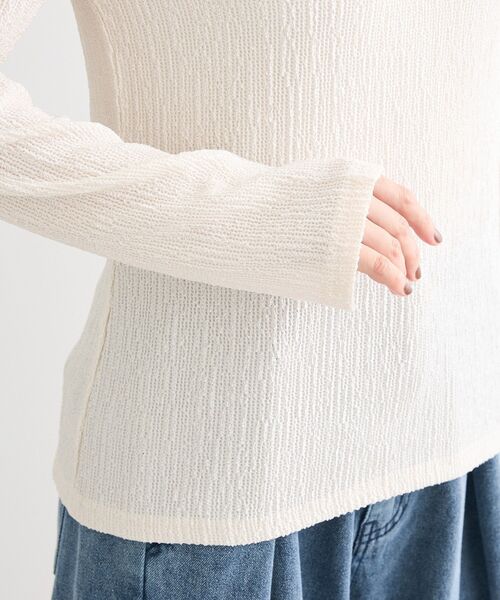 Petit fleur（プチフルール）の「・Petit Fleur コウタクジャガードロンTEE（Tシャツ/カットソー・レディース・ブラック/ブラウン/グレー/アイボリー・FREE）」の12枚目の写真