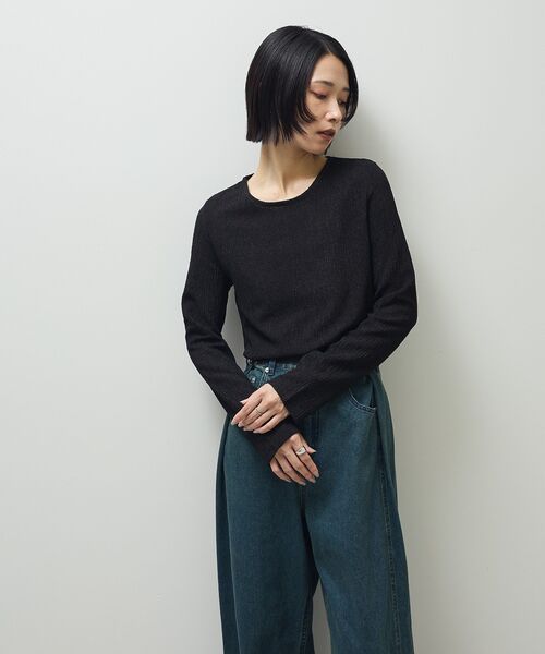 Petit fleur（プチフルール）の「・Petit Fleur コウタクジャガードロンTEE（Tシャツ/カットソー・レディース・ブラック/ブラウン/グレー/アイボリー・FREE）」の15枚目の写真