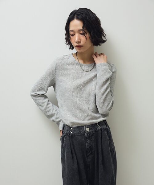 Petit fleur（プチフルール）の「・Petit Fleur コウタクジャガードロンTEE（Tシャツ/カットソー・レディース・ブラック/ブラウン/グレー/アイボリー・FREE）」の18枚目の写真