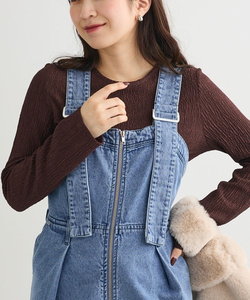 Petit fleur（プチフルール）の「・Petit Fleur コウタクジャガードロンTEE（Tシャツ/カットソー・レディース・ブラック/ブラウン/グレー/アイボリー・FREE）」の4枚目の写真