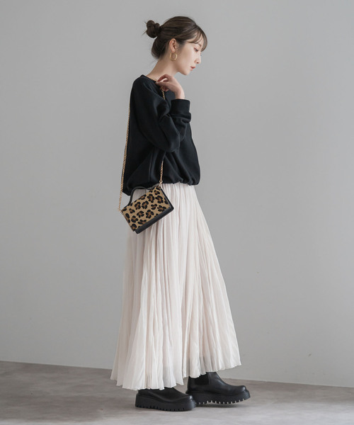 Noble（ノーブル）の「《追加》スビンコットンスウェットトップス（スウェット・レディース・ブラック/アイボリー・FREE）」の9枚目の写真