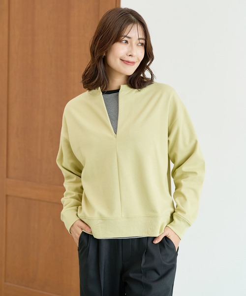 FOUND GOOD（ファウンドグッド）の「カイテキポンチハーフZIPPO（スウェット・レディース・ブラック/ベージュ/イエロー系2/グレー系8・M/S/L）」の4枚目の写真