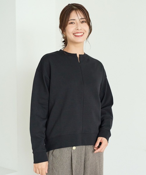 FOUND GOOD（ファウンドグッド）の「カイテキポンチハーフZIPPO（スウェット・レディース・ブラック/ベージュ/イエロー系2/グレー系8・M/S/L）」の2枚目の写真