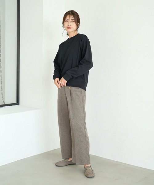 FOUND GOOD（ファウンドグッド）の「カイテキポンチハーフZIPPO（スウェット・レディース・ブラック/ベージュ/イエロー系2/グレー系8・M/S/L）」の19枚目の写真