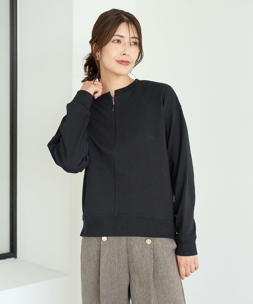 FOUND GOOD（ファウンドグッド）の「カイテキポンチハーフZIPPO（スウェット・レディース・ブラック/ベージュ/イエロー系2/グレー系8・M/S/L）」の20枚目の写真