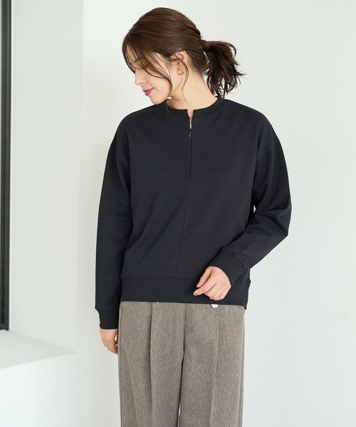 FOUND GOOD（ファウンドグッド）の「カイテキポンチハーフZIPPO（スウェット・レディース・ブラック/ベージュ/イエロー系2/グレー系8・M/S/L）」の21枚目の写真