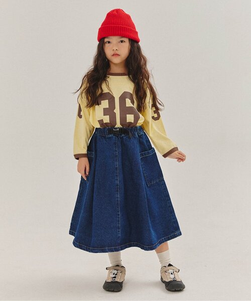 BREEZE（ブリーズ）の「【WEB限定/ジュニア対応】 配色ナンバリング長袖Tシャツ（Tシャツ/カットソー・キッズ・クリーム/グリーン/アイボリー/ネイビー・90/100/110/120/130/140/150）」の7枚目の写真