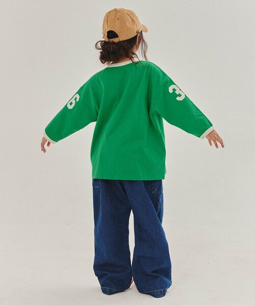 BREEZE（ブリーズ）の「【WEB限定/ジュニア対応】 配色ナンバリング長袖Tシャツ（Tシャツ/カットソー・キッズ・クリーム/グリーン/アイボリー/ネイビー・90/100/110/120/130/140/150）」の10枚目の写真