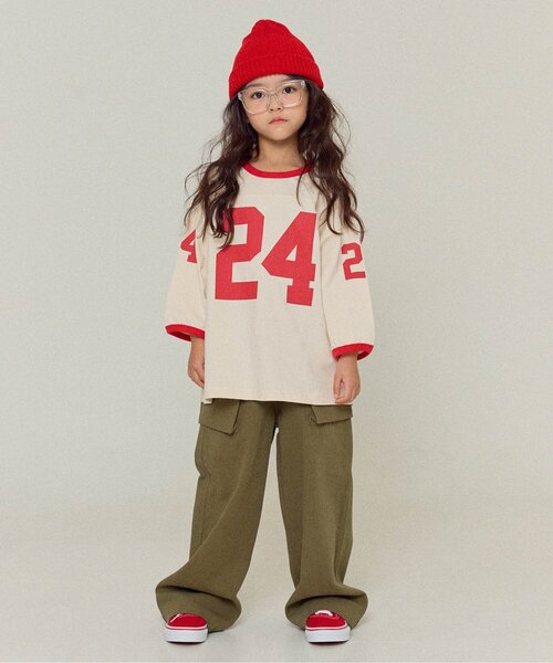 BREEZE（ブリーズ）の「【WEB限定/ジュニア対応】 配色ナンバリング長袖Tシャツ（Tシャツ/カットソー・キッズ・クリーム/グリーン/アイボリー/ネイビー・90/100/110/120/130/140/150）」の11枚目の写真
