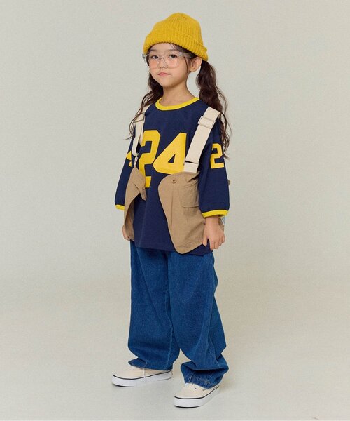 BREEZE（ブリーズ）の「【WEB限定/ジュニア対応】 配色ナンバリング長袖Tシャツ（Tシャツ/カットソー・キッズ・クリーム/グリーン/アイボリー/ネイビー・90/100/110/120/130/140/150）」の18枚目の写真