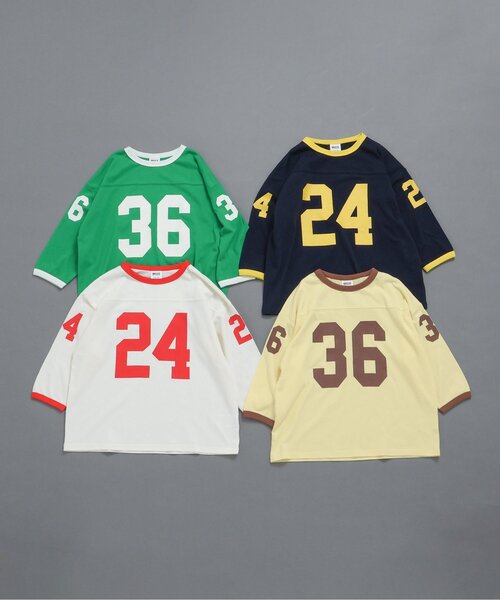 BREEZE（ブリーズ）の「【WEB限定/ジュニア対応】 配色ナンバリング長袖Tシャツ（Tシャツ/カットソー・キッズ・クリーム/グリーン/アイボリー/ネイビー・90/100/110/120/130/140/150）」の21枚目の写真