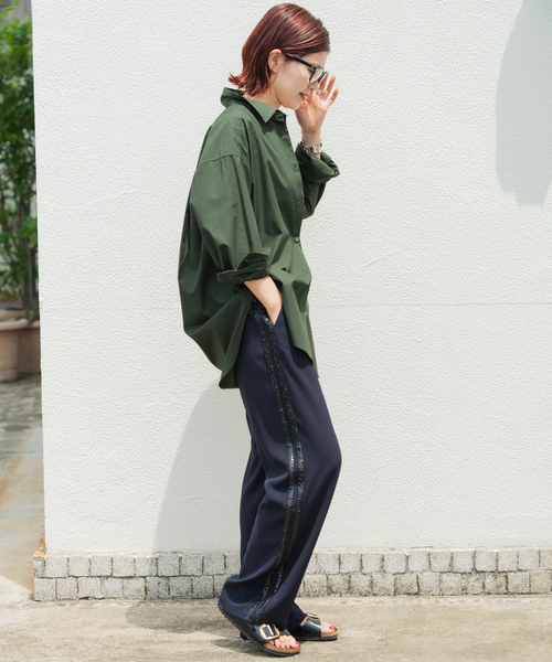 Spick & Span（スピックアンドスパン）の「《WEB限定 / 追加》50コットンオーバーシャツ（シャツ/ブラウス・レディース・カーキ・FREE）」の3枚目の写真