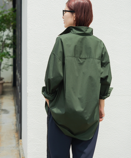 Spick & Span（スピックアンドスパン）の「《WEB限定 / 追加》50コットンオーバーシャツ（シャツ/ブラウス・レディース・カーキ・FREE）」の7枚目の写真