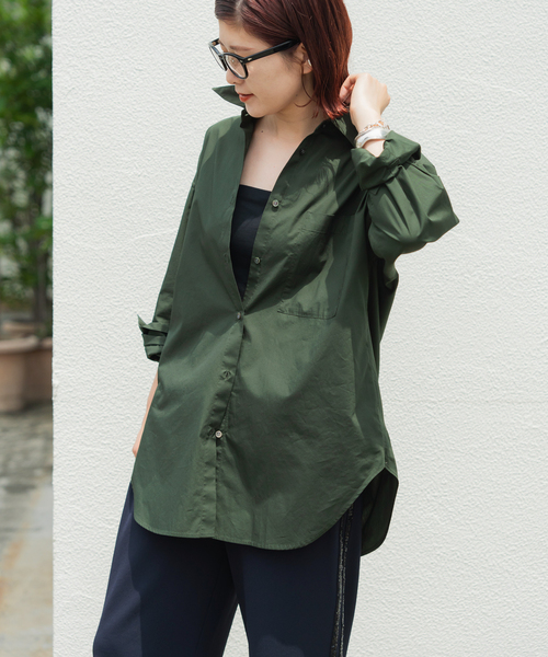 Spick & Span（スピックアンドスパン）の「《WEB限定 / 追加》50コットンオーバーシャツ（シャツ/ブラウス・レディース・カーキ・FREE）」の8枚目の写真