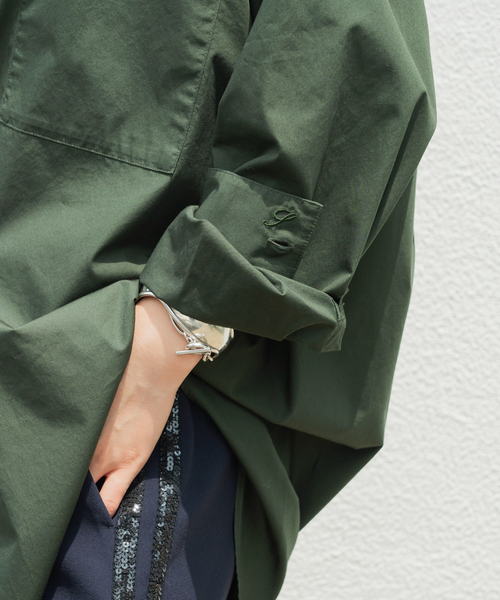 Spick & Span（スピックアンドスパン）の「《WEB限定 / 追加》50コットンオーバーシャツ（シャツ/ブラウス・レディース・カーキ・FREE）」の9枚目の写真