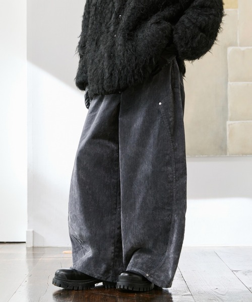 soerte（ソエルテ）の「Suede-Like Flocky Curve Denim/スウェードライクフロッキーカーブデニム（デニムパンツ・メンズ・グレー/ブラウン・0/1/2/3）」の3枚目の写真