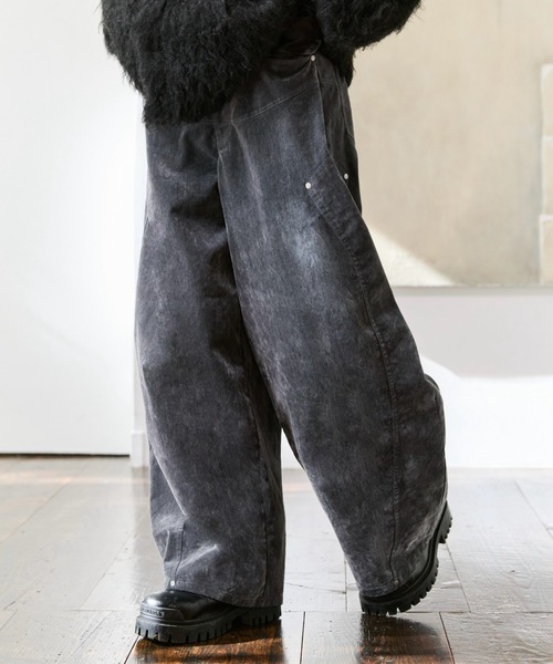 soerte（ソエルテ）の「Suede-Like Flocky Curve Denim/スウェードライクフロッキーカーブデニム（デニムパンツ・メンズ・グレー/ブラウン・0/1/2/3）」の11枚目の写真