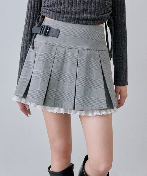 OLIVE des OLIVE(オリーブデオリーブ)の「裾レイヤードプリーツミニスカート(スカート・レディース・ブラック/チャコールグレー/ブラウン・FREE)」の9枚目の写真