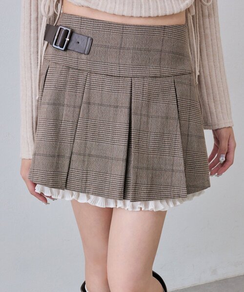 OLIVE des OLIVE(オリーブデオリーブ)の「裾レイヤードプリーツミニスカート(スカート・レディース・ブラック/チャコールグレー/ブラウン・FREE)」の14枚目の写真