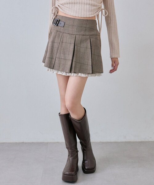 OLIVE des OLIVE(オリーブデオリーブ)の「裾レイヤードプリーツミニスカート(スカート・レディース・ブラック/チャコールグレー/ブラウン・FREE)」の17枚目の写真