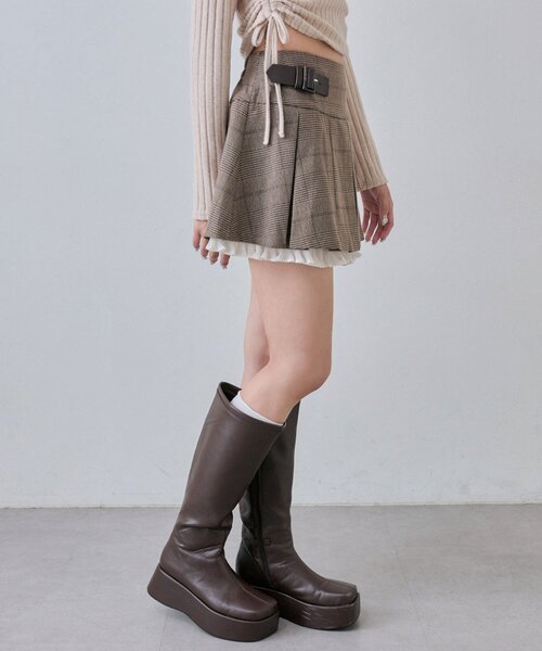 OLIVE des OLIVE(オリーブデオリーブ)の「裾レイヤードプリーツミニスカート(スカート・レディース・ブラック/チャコールグレー/ブラウン・FREE)」の18枚目の写真
