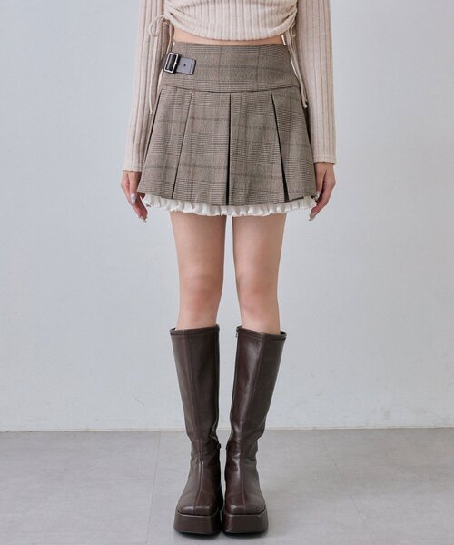OLIVE des OLIVE(オリーブデオリーブ)の「裾レイヤードプリーツミニスカート(スカート・レディース・ブラック/チャコールグレー/ブラウン・FREE)」の20枚目の写真