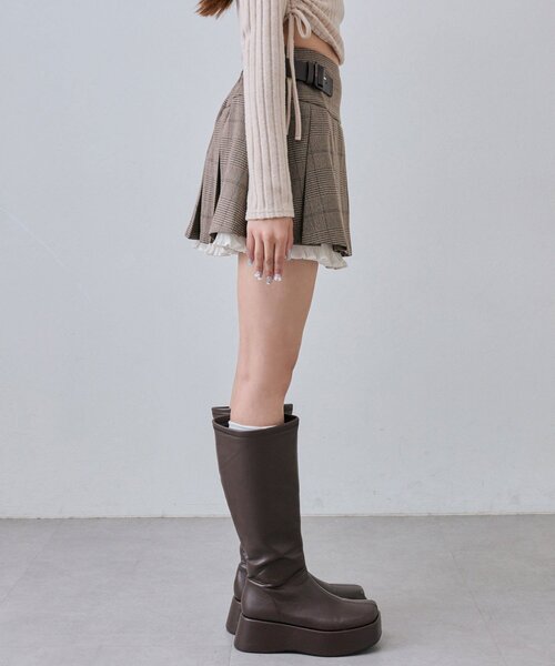 OLIVE des OLIVE(オリーブデオリーブ)の「裾レイヤードプリーツミニスカート(スカート・レディース・ブラック/チャコールグレー/ブラウン・FREE)」の21枚目の写真