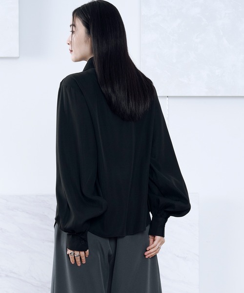 Ellno Loset（エルノロゼット）の「レースアップフリルシャツ（シャツ/ブラウス・メンズ・ブラック/オフホワイト・SMALL/MEDIUM/LARGE）」の22枚目の写真