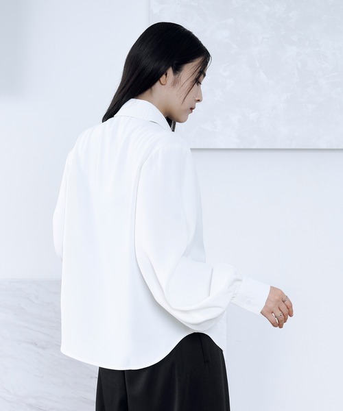 Ellno Loset（エルノロゼット）の「レースアップフリルシャツ（シャツ/ブラウス・メンズ・ブラック/オフホワイト・SMALL/MEDIUM/LARGE）」の6枚目の写真
