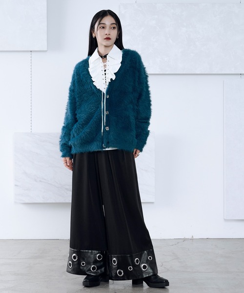 Ellno Loset（エルノロゼット）の「レースアップフリルシャツ（シャツ/ブラウス・メンズ・ブラック/オフホワイト・SMALL/MEDIUM/LARGE）」の9枚目の写真