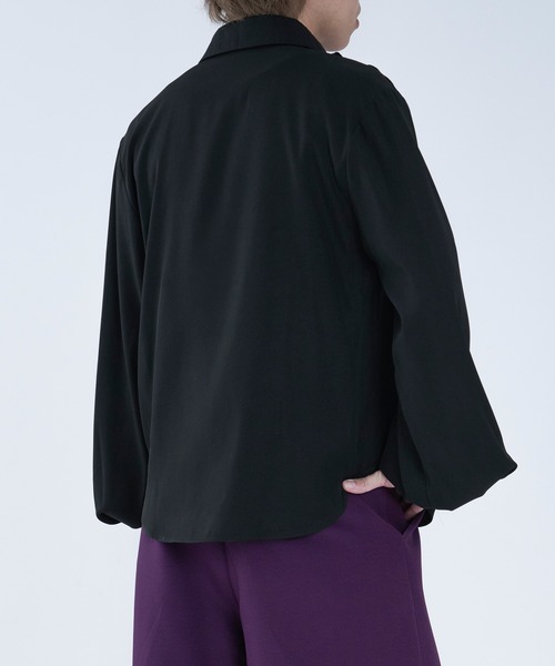 Ellno Loset（エルノロゼット）の「レースアップフリルシャツ（シャツ/ブラウス・メンズ・ブラック/オフホワイト・SMALL/MEDIUM/LARGE）」の3枚目の写真