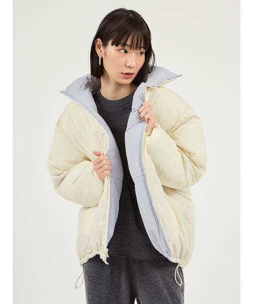 emmi（エミ）の「リバーシブル中わたコート（ダウンジャケット/コート・レディース・ブラウン/ライトブルー・0/1）」の17枚目の写真