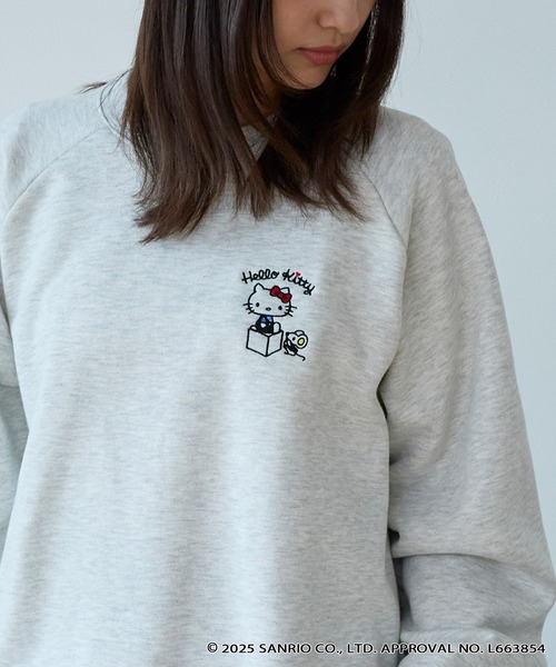 sanrio（サンリオ）の「【Sanrio characters/サンリオキャラクターズ】別注 ワンポイント刺繍 アソートプリント オーバーサイズクルーネックスウェット（スウェット・レディース・ブラック系2/グレー系/ワイン/ブラック系/スミクロ/オートミール・L/M）」の10枚目の写真