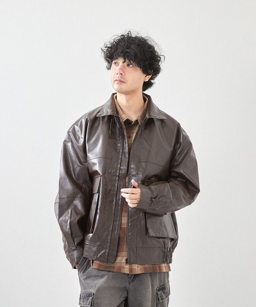 セール】フェイクレザーA2ジャケット(CN)（ミリタリージャケット