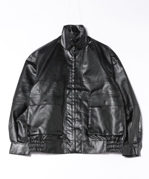 VIBGYOR(ヴィブジョー)の「フェイクレザーA2ジャケット(CN)(ミリタリージャケット・メンズ・ブラック/ブラウン・MEDIUM/LARGE)」の5枚目の写真