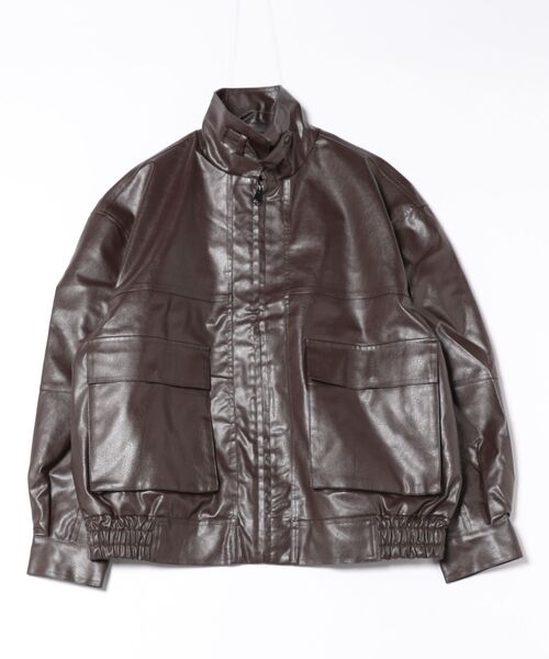 VIBGYOR(ヴィブジョー)の「フェイクレザーA2ジャケット(CN)(ミリタリージャケット・メンズ・ブラック/ブラウン・MEDIUM/LARGE)」の6枚目の写真