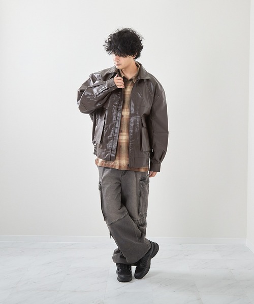 セール】フェイクレザーA2ジャケット(CN)（ミリタリージャケット