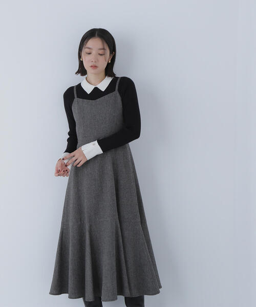 NATURAL BEAUTY BASIC（ナチュラルビューティーベーシック）の「◇バックリボンジャンスカ（ジャンパースカート・レディース・ブラウン/チャコールグレー・P/S/MEDIUM/SMALL）」の16枚目の写真