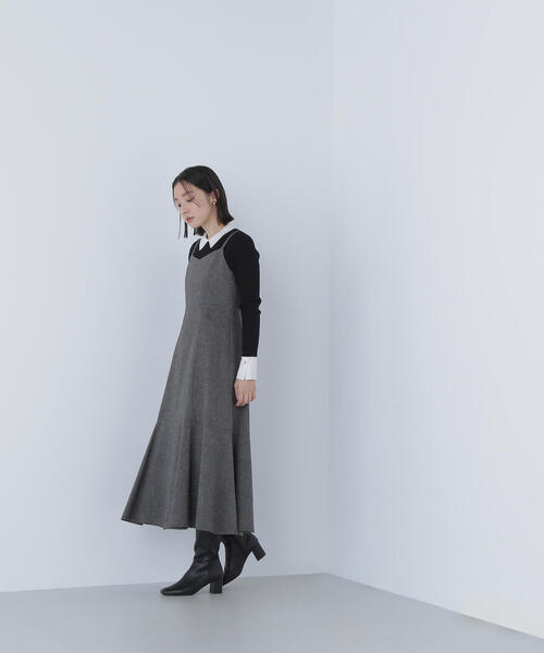 NATURAL BEAUTY BASIC（ナチュラルビューティーベーシック）の「◇バックリボンジャンスカ（ジャンパースカート・レディース・ブラウン/チャコールグレー・P/S/MEDIUM/SMALL）」の17枚目の写真