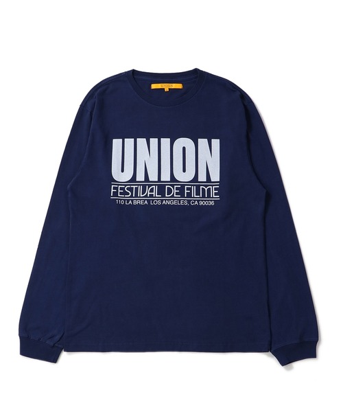 UNION（UNION TOKYO）（ユニオン）の「UNION TOKYO  FILME LS TEE  ユニオントーキョー（Tシャツ/カットソー・メンズ・ホワイト/ネイビー・L/M/XL/S）」の2枚目の写真