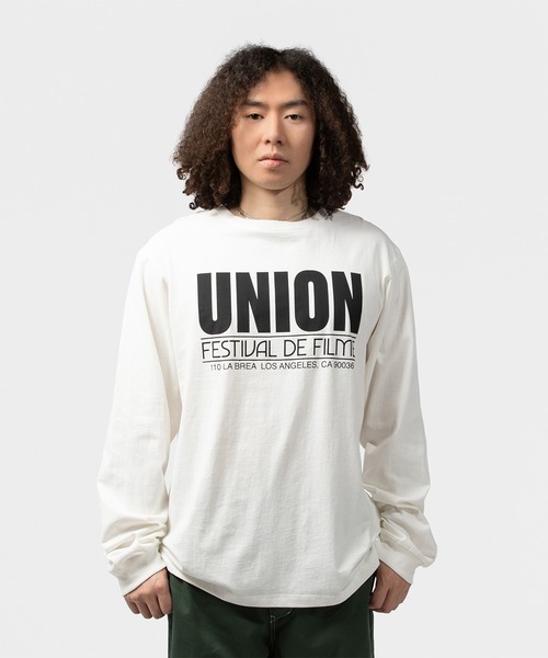 UNION（UNION TOKYO）（ユニオン）の「UNION TOKYO  FILME LS TEE  ユニオントーキョー（Tシャツ/カットソー・メンズ・ホワイト/ネイビー・L/M/XL/S）」の3枚目の写真
