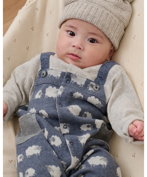 sense of wonder（センスオブワンダー）の「【オーガニック】ジャカードカバーオール（ロンパース・キッズ・ブルー/ネイビー・70cm/80ｃｍ）」の10枚目の写真