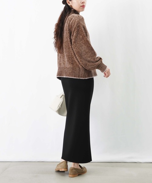 LUCA/LADY LUCK LUCA（ルカ/レディラックルカ）の「LC/LLL ベロアモール配色プルオーバー/ベロアモールニット（ニット/セーター・レディース・チャコールグレー/ブラウン/ネイビー・FREE）」の8枚目の写真