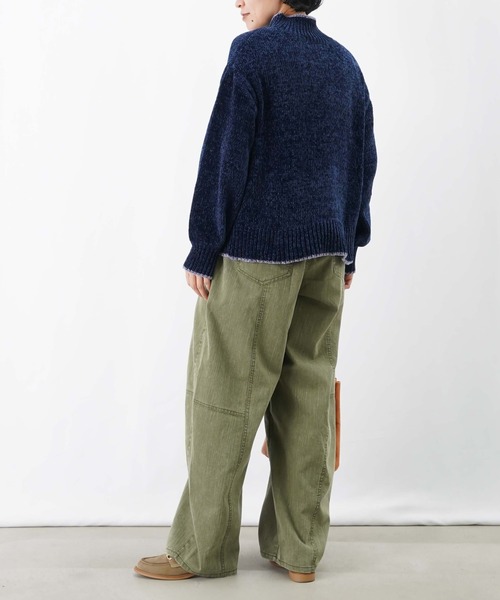 LUCA/LADY LUCK LUCA（ルカ/レディラックルカ）の「LC/LLL ベロアモール配色プルオーバー/ベロアモールニット（ニット/セーター・レディース・チャコールグレー/ブラウン/ネイビー・FREE）」の21枚目の写真