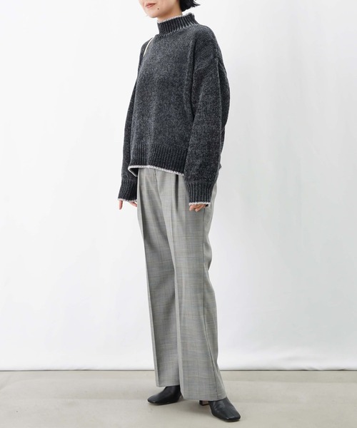 LUCA/LADY LUCK LUCA（ルカ/レディラックルカ）の「LC/LLL ベロアモール配色プルオーバー/ベロアモールニット（ニット/セーター・レディース・チャコールグレー/ブラウン/ネイビー・FREE）」の12枚目の写真