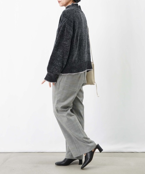 LUCA/LADY LUCK LUCA（ルカ/レディラックルカ）の「LC/LLL ベロアモール配色プルオーバー/ベロアモールニット（ニット/セーター・レディース・チャコールグレー/ブラウン/ネイビー・FREE）」の13枚目の写真