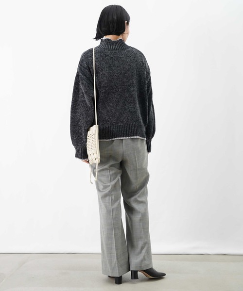 LUCA/LADY LUCK LUCA（ルカ/レディラックルカ）の「LC/LLL ベロアモール配色プルオーバー/ベロアモールニット（ニット/セーター・レディース・チャコールグレー/ブラウン/ネイビー・FREE）」の14枚目の写真